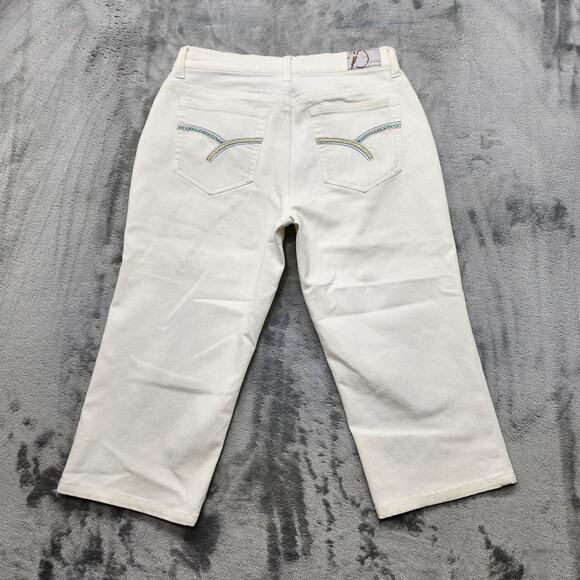 Vintage Y2K Duplex by Tyte Jeans Womens 6 White Mid Rise Capri Stretch Denim - Picture 4 of 13